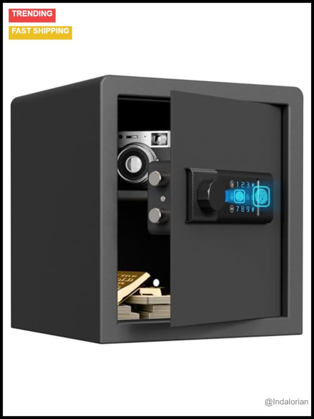 RPNB 1.2 CuFt Biometric Fingerprint Safe Steel Home Security Box